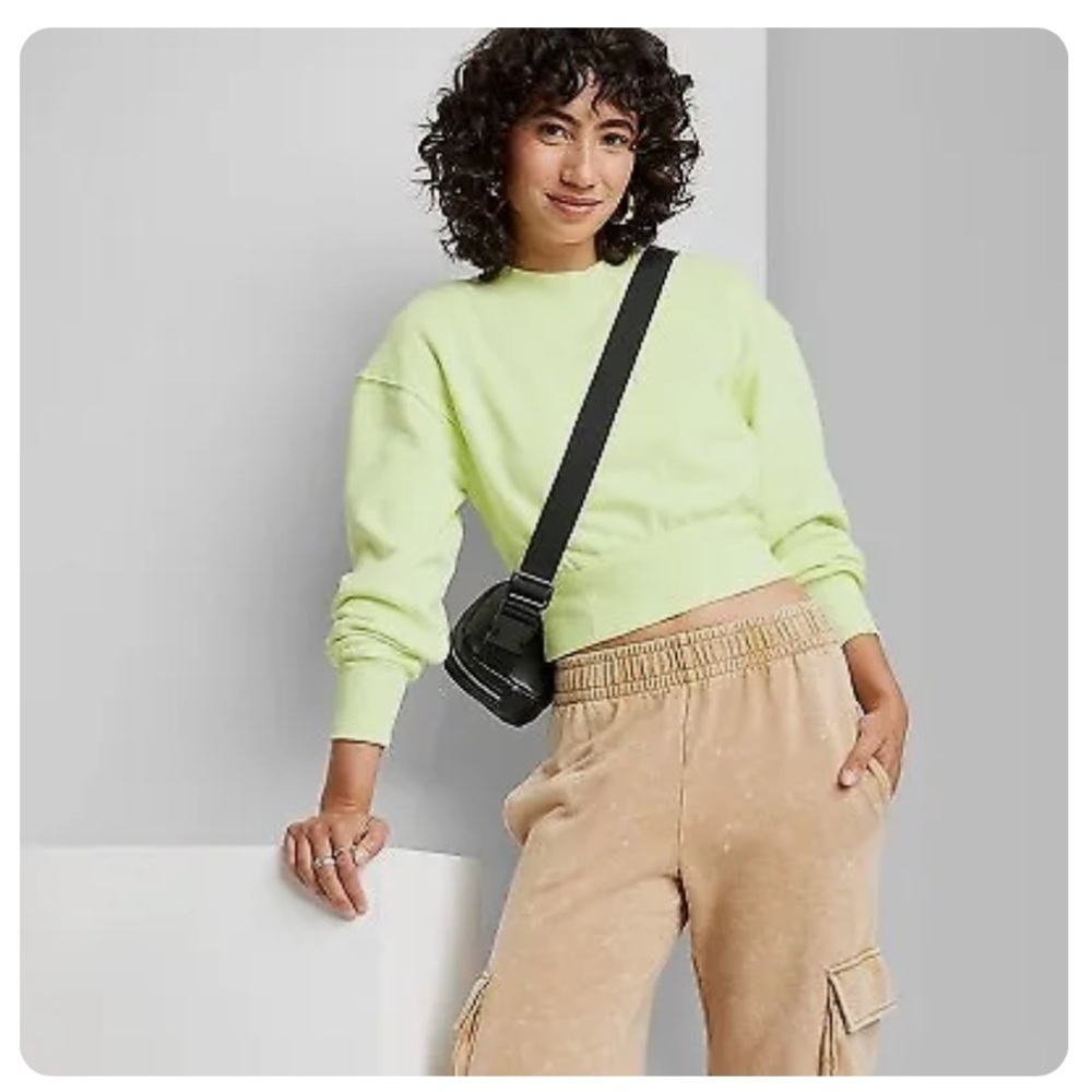 Women's Cropped Crewneck Pullover
Sweatshirt - Wild Fable lemon yellow - Picture 1 of 4